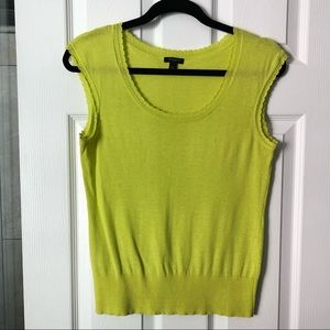 Ann Taylor knit Top neon green size S